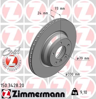 ZIMMERMANN 150.3428.20 Fren Sistemleri Fren Diski - BMW 3 Touring (E91) uyumlu