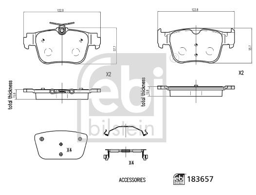 FEBI BILSTEIN 183657 Fren Sistemleri Fren Balatası - VW GOLF VIII (CD1, DA1) uyumlu