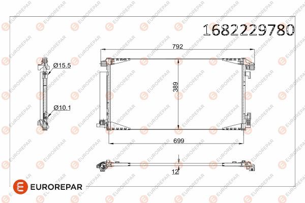 EUROREPAR 1682229780 İklimlendirme Sistemi Klima Radyatörü - TOYOTA C-HR (_X1_) uyumlu