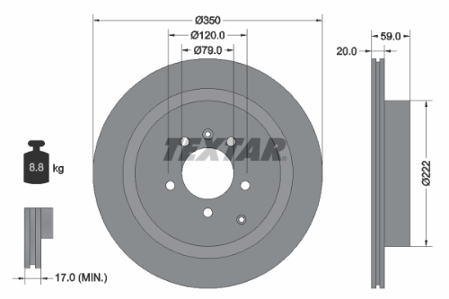 TEXTAR 92147703 Fren Sistemleri Fren Diski - LAND ROVER RANGE ROVER SPORT I (L320) uyumlu