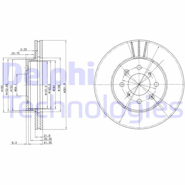 DELPHI BG2615 Fren Sistemleri Fren Diski - ROVER 200 II Hatchback (XW) uyumlu