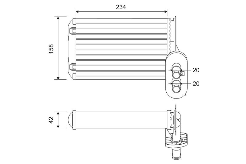 VALEO 812030 İklimlendirme Sistemi İç Mekan Isı Değiştirici - VW GOLF II (19E, 1G1) uyumlu