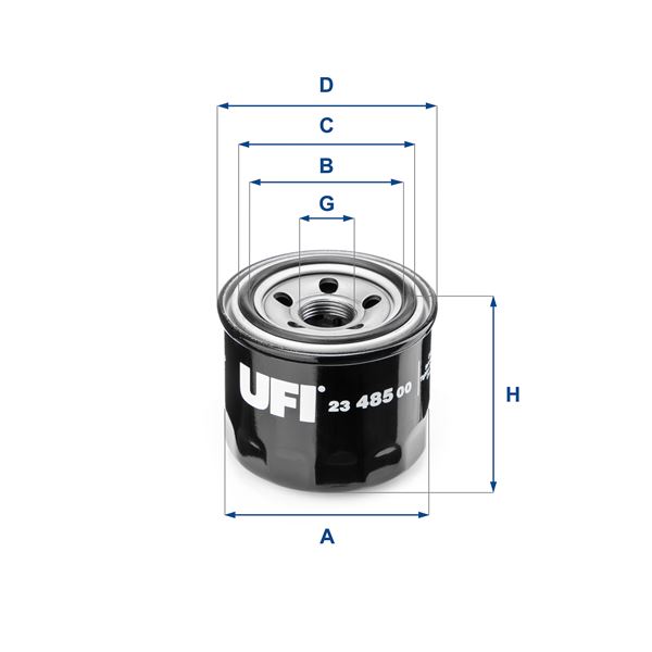 UFI 23.485.00 Motor Yağ Filtresi - MITSUBISHI ECLIPSE II (D3_A) uyumlu