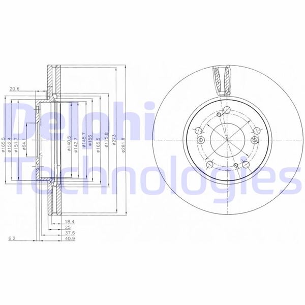 DELPHI BG4119 Fren Sistemleri Fren Diski - HONDA FR-V (BE) uyumlu
