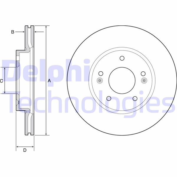 DELPHI BG4955C Fren Sistemleri Fren Diski - HYUNDAI IONIQ (AE) uyumlu