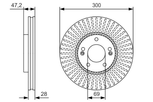 BOSCH 0 986 479 S14 Fren Sistemleri Fren Diski - HYUNDAI i30 (GD) uyumlu