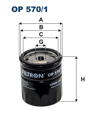 FILTRON OP 570/1 Motor Yağ Filtresi - OPEL CORSA A TR (S83) uyumlu