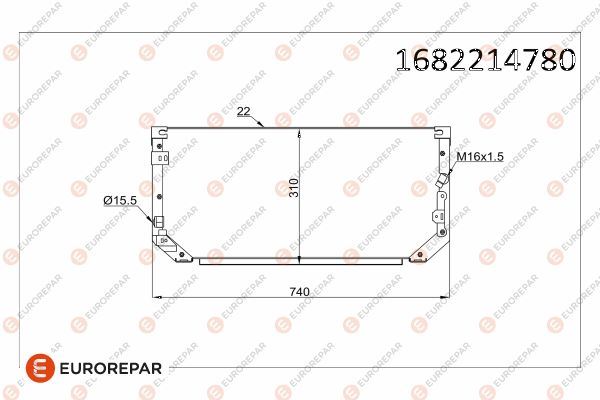 EUROREPAR 1682214780 İklimlendirme Sistemi Klima Radyatörü - TOYOTA COROLLA Station wagon (_E11_) uyumlu