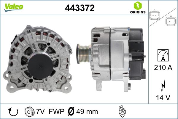 VALEO 443372 Elektrik Sistemi Alternatör - RENAULT MEGANE III Hatchback (BZ0/1_, B3_) uyumlu