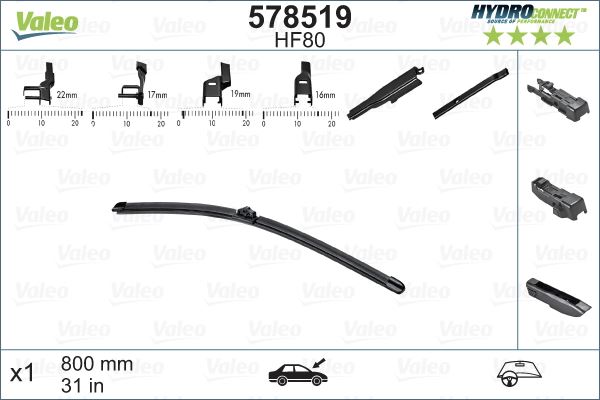 VALEO 578519 Kaporta & Gövde Parçaları Cam Silecek Mekanizması - PEUGEOT 5008 (0U_, 0E_) uyumlu