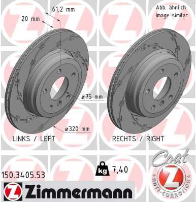 ZIMMERMANN 150.3405.53 Fren Sistemleri Fren Diski - BMW 5 (E60) uyumlu