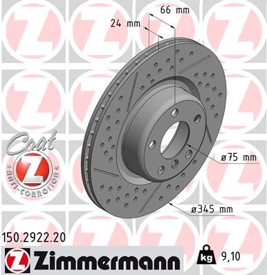 ZIMMERMANN 150.2922.20 Fren Sistemleri Fren Diski - BMW 1 (F20) uyumlu