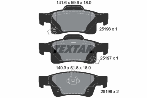 TEXTAR 2519601 Fren Sistemleri Fren Balatası - JEEP GRAND CHEROKEE IV (WK, WK2) uyumlu