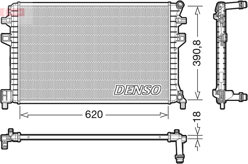 DENSO DRM02018 Soğutma Sistemi Su Soğutucu & Parçaları - SEAT LEON ST (5F8) uyumlu