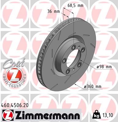 ZIMMERMANN 460.4506.20 Fren Sistemleri Fren Diski - PORSCHE PANAMERA (971) uyumlu