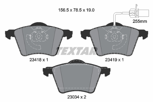 TEXTAR 2341801 Fren Sistemleri Fren Balatası - VW SHARAN (7M8, 7M9, 7M6) uyumlu
