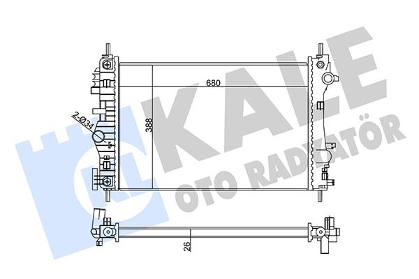 KALE OTO RADYATÖR 352300 Soğutma Sistemi Su Soğutucu & Parçaları - CHEVROLET MALIBU (V300) uyumlu