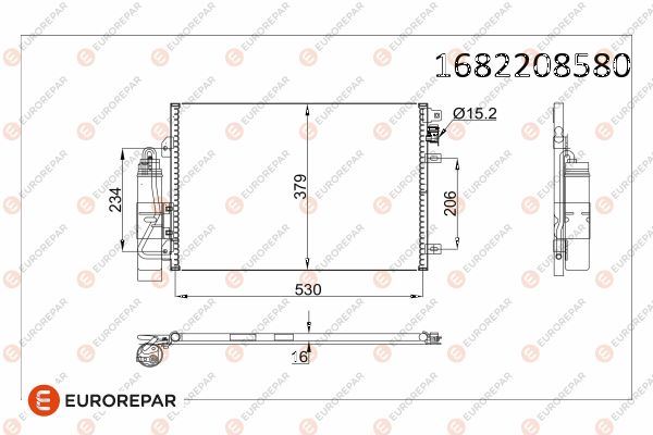 EUROREPAR 1682208580 İklimlendirme Sistemi Klima Radyatörü - RENAULT CLIO II (BB_, CB_) uyumlu