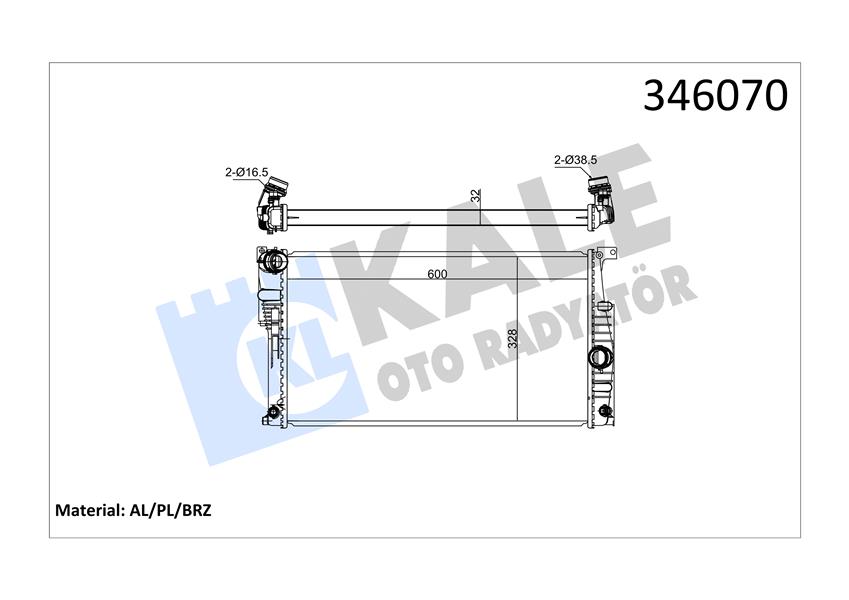 KALE OTO RADYATÖR 346070 Soğutma Sistemi Su Soğutucu & Parçaları - BMW 1 (F20) uyumlu