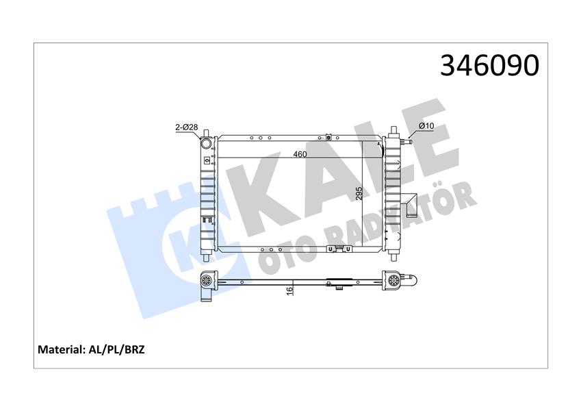 KALE OTO RADYATÖR 346090 Soğutma Sistemi Su Soğutucu & Parçaları - DAEWOO MATIZ (M100, M150) uyumlu