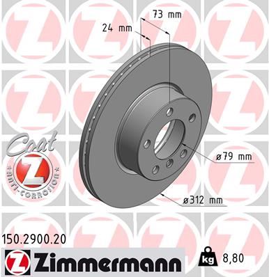 ZIMMERMANN 150.2900.20 Fren Sistemleri Fren Diski - BMW 1 (F20) uyumlu