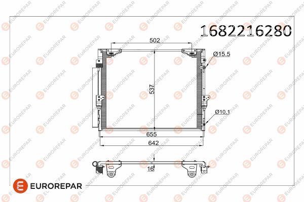 EUROREPAR 1682216280 İklimlendirme Sistemi Klima Radyatörü - TOYOTA LAND CRUISER 200 (_J2_) uyumlu
