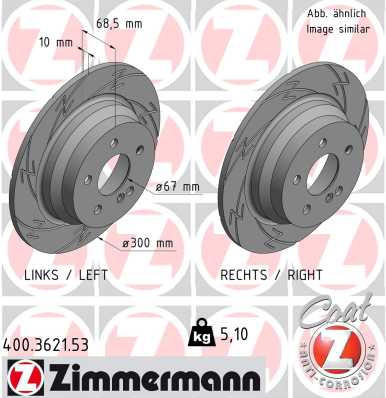 ZIMMERMANN 400.3621.53 Fren Sistemleri Fren Diski - MERCEDES-BENZ CLS (C218) uyumlu