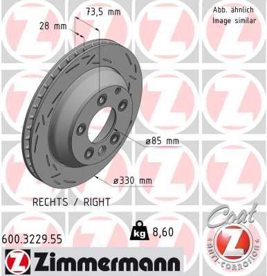 ZIMMERMANN 600.3229.55 Fren Sistemleri Fren Diski - PORSCHE CAYENNE (92A) uyumlu