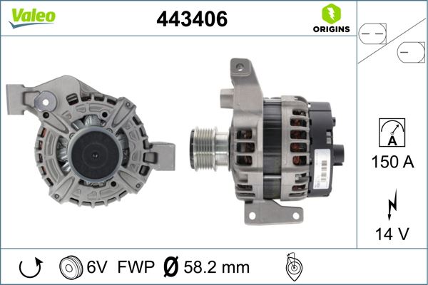VALEO 443406 Elektrik Sistemi Alternatör - FORD S-MAX (WA6) uyumlu