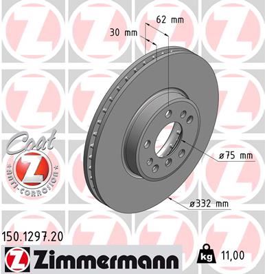 ZIMMERMANN 150.1297.20 Fren Sistemleri Fren Diski - BMW X5 (E53) uyumlu