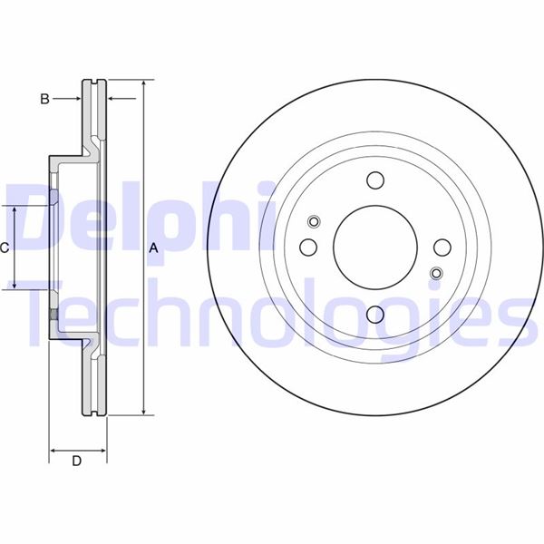 DELPHI BG4830C Fren Sistemleri Fren Diski - MITSUBISHI MIRAGE / SPACE STAR VI Hatchback (A0_A) uyumlu