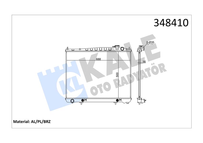 KALE OTO RADYATÖR 348410 Soğutma Sistemi Su Soğutucu & Parçaları - NISSAN PATHFINDER II (R50) uyumlu