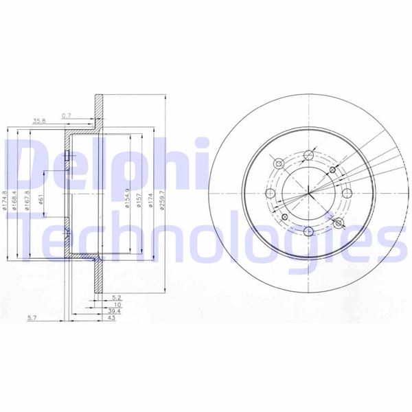 DELPHI BG3793 Fren Sistemleri Fren Diski - HONDA CIVIC VI Hatchback (EJ, EK) uyumlu