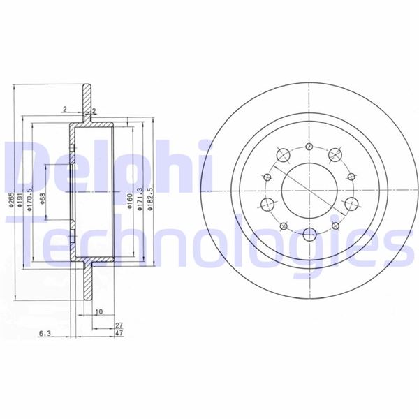 DELPHI BG2718 Fren Sistemleri Fren Diski - VOLVO 740 (744) uyumlu