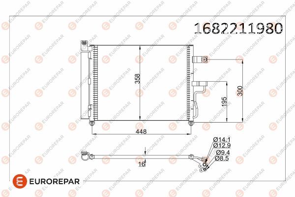 EUROREPAR 1682211980 İklimlendirme Sistemi Klima Radyatörü - HYUNDAI ACCENT II (LC) uyumlu