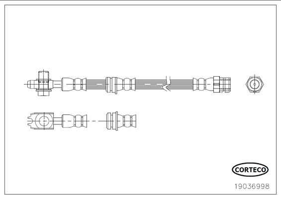 CORTECO 19036998 Fren Sistemleri Fren Hortumları - VW TIGUAN (5N_) uyumlu