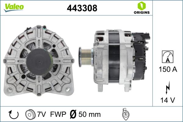 VALEO 443308 Elektrik Sistemi Alternatör - NISSAN PATHFINDER III (R51) uyumlu