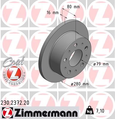 ZIMMERMANN 230.2372.20 Fren Sistemleri Fren Diski - FIAT DUCATO Panelvan/Van (250_) uyumlu
