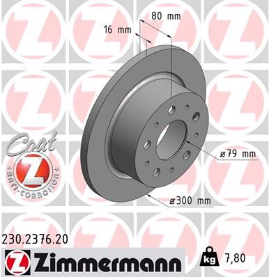 ZIMMERMANN 230.2376.20 Fren Sistemleri Fren Diski - FIAT DUCATO Panelvan/Van (250_) uyumlu