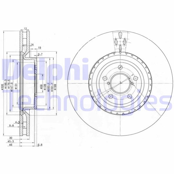 DELPHI BG3818 Fren Sistemleri Fren Diski - SUBARU IMPREZA Sedan (GD) uyumlu