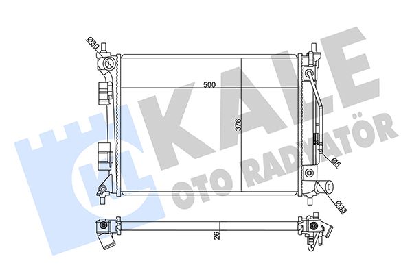 KALE OTO RADYATÖR 358965 Soğutma Sistemi Su Soğutucu & Parçaları - HYUNDAI i20 II (GB, IB) uyumlu