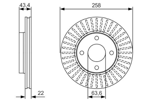 BOSCH 0 986 479 R64 Fren Sistemleri Fren Diski - FORD FIESTA IV (JA_, JB_) uyumlu