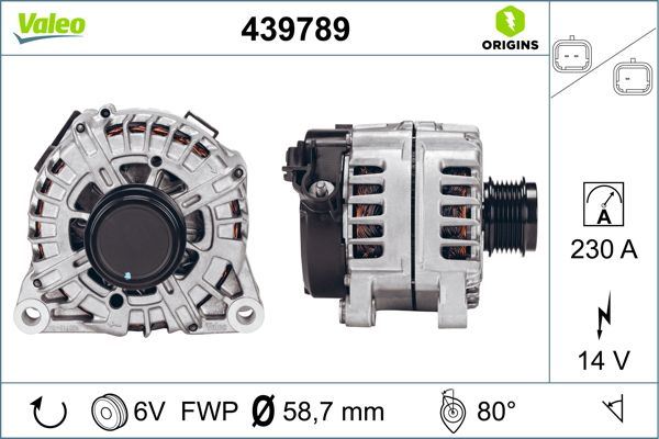 VALEO 439789 Elektrik Sistemi Alternatör - CITROËN C4 PICASSO I MPV (UD_) uyumlu