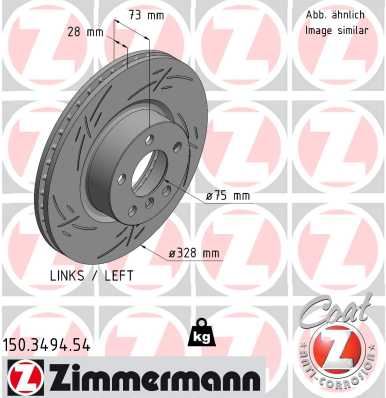 ZIMMERMANN 150.3494.54 Fren Sistemleri Fren Diski - BMW X3 (F25) uyumlu
