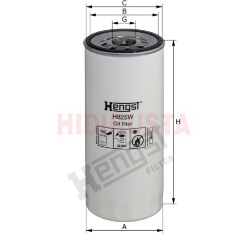 HENGST FILTER H825W Motor Yağ Filtresi - VOLVO FH II uyumlu