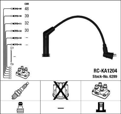 NGK 6299 Ateşleme Sistemi Ateşleme Kablosu - HYUNDAI i10 I (PA) uyumlu
