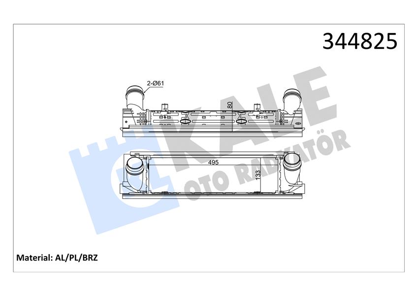KALE OTO RADYATÖR 344825 Motor Turbo Radyatörü - BMW 1 (F20) uyumlu