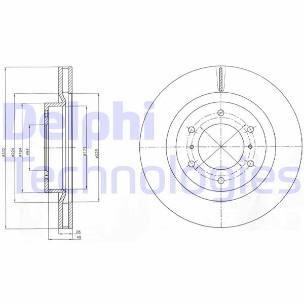 DELPHI BG4228 Fren Sistemleri Fren Diski - MITSUBISHI PAJERO IV (V8_W, V9_W) uyumlu
