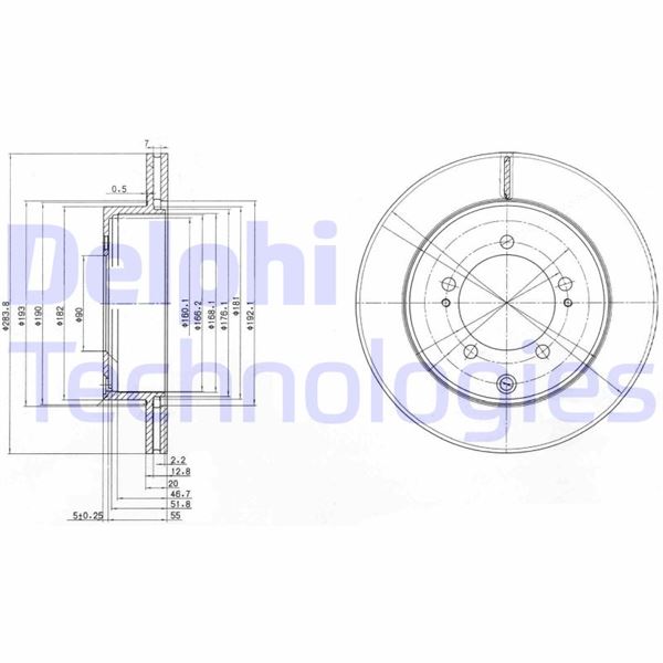 DELPHI BG9849 Fren Sistemleri Fren Diski - MITSUBISHI SPACE WAGON (N9_W, N8_W) uyumlu