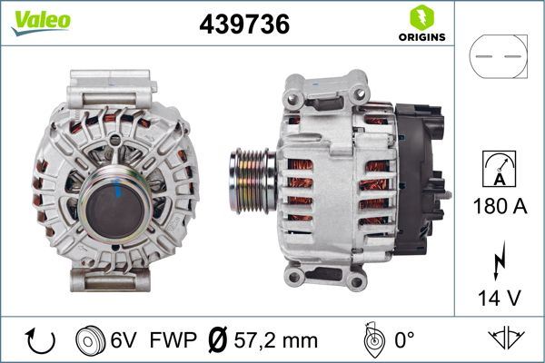 VALEO 439736 Elektrik Sistemi Alternatör - VW TRANSPORTER T5 Minibüs/Otobüs (7HB, 7HJ, 7EB, 7EJ) uyumlu